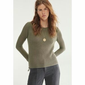 WRAP LONDON Mesh-Stitch Sweater - Organic Cotton - Soft Olive